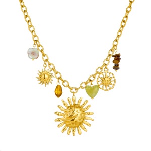 European American Fashion Sun Pendant Stainless Steel Jewelry <b>Set</b> Women's - Product Image 4