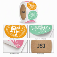 Autocollant adhésif personnalisé imprimé en UV «Merci» vinyle brillant PVC PET finition holographique étiquettes d'emballage à bas prix