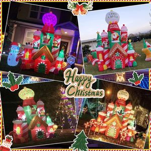 <span class=keywords><strong>Castillo</strong></span> Inflable Navideño de 3 Metros de Altura con Santa Claus, Hombre de Jengibre y Pingüino, <span class=keywords><strong>Castillo</strong></span> Inflable para Decoración Exterior - Product Image 3