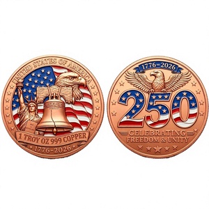 Moneta commemorativa in rame USA 250° Anniversario, Stampa UV 3D ad alto rilievo, Fustellata, da collezione - Product Image 3