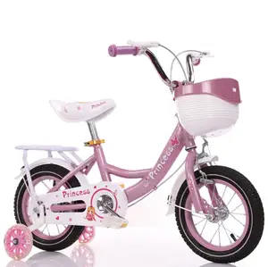 Children Girls Kids Sale High Quality beautiful girl kids pink color children bicycle Purple training wheel basket bike