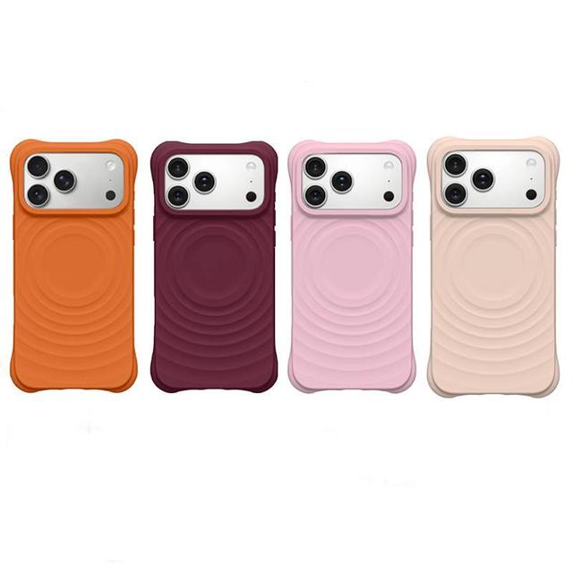 Fashion Girls Pink Magnetic Silicone Animal Design Phone Case for 17 Pro Max Card Holder Shockproof Soft Protective Cover