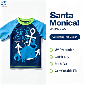 Camiseta de Natación de Manga Corta Phayon Unisex, Talla Grande, Protección Solar UPF 50+, Secado Rápido, 220g, Estampado Marino - Product Image 2