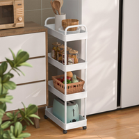 Étagère mobile multi-niveaux pour cuisine, salle de bain, chambre à coucher, salon, rangement portable sur roulettes