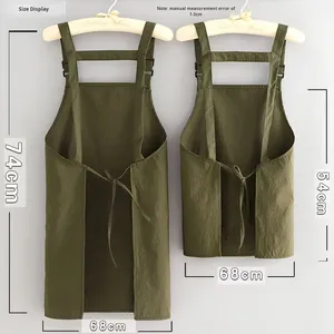 Tablier de travail japonais durable et tendance avec bretelles réglables, sans manches, pour restaurant, café, nettoyage, imperméable et résistant à l'huile - Product Image 1