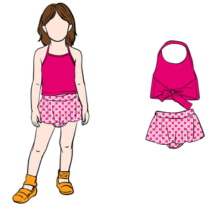 Conjunto <span class=keywords><strong>de</strong></span> Ropa para Bebé Niña B12-1 con Estampado Personalizado, Cintura Ajustable y Pantalones Cortos, Spandex y Algodón Anti-Pilling - Product Image 3