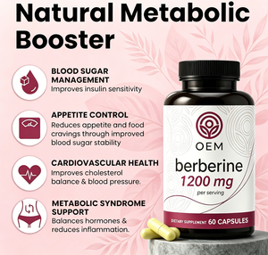 Capsules de berbérine HCl OEM ODM certifiées GMP Halal 1200mg 60 unités Complément alimentaire - Product Image 4