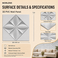 Panneaux muraux 3D en PVC ignifuges et imperméables MORLENX avec relief géométrique pour fond de télévision et intérieurs de restaurants