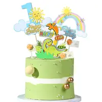 Özel tasarım baskı kağıt doğum günü partisi malzemeleri süslemeleri kek Toppers Set meyve çubukları kürdan bayrağı