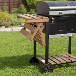 <span class=keywords><strong>Parrilla</strong></span> de Carbón y Ahumador Royal <span class=keywords><strong>Gourmet</strong></span> de Acero Inoxidable con Carrito, Diseño Moderno para Jardín y Patio Trasero, Color Negro Mediano - Product Image 3