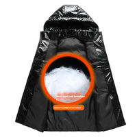 Parka imperméable à capuche en spandex/nylon chaud avec fermeture éclair, veste sans manches épaisse en duvet pour homme, vêtements d'extérieur décontractés d'hiver