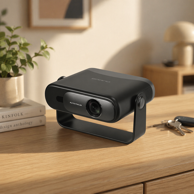B12 Mini Projector with WiFi and Bluetooth Portable Projector Auto Focus Smart Projector for Movie Home Outdoor OEM Supply