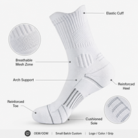 Chaussettes de sport haute performance avec logo personnalisé, chaussettes de basketball à poils épais, chaussettes de compression sportives parfaites pour l'entraînement en équipe