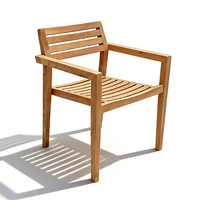 Chaise d'extérieur robuste en teck, chaise de jardin durable avec coussin, chaise de jardin avec dossier
