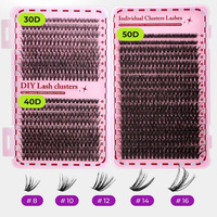Cils en Gros de Russie, Livre de Cils 30d 40d 50d, Cils Préfabriqués en Grappes, Plateaux de Cils, Extensions de Cils avec Kit d'Accessoires