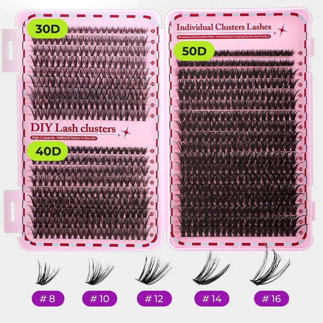 Russia Wholesale Lash Book 30d 40d 50d  Pre Made False Lashes Clusters Trays Eyelashes Extensions With Accessories Kit