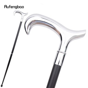 Like A Leopard White <b>Hook</b> Walking Stick 90cm Carbon Steel Aluminum Alloy Handle For Outdoor Walking - Product Image 1