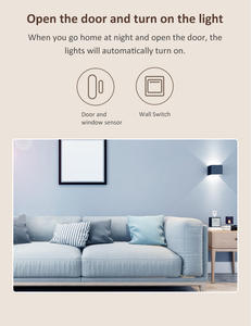 Détecteur d'<span class=keywords><strong>ouverture</strong></span>/fermeture de <span class=keywords><strong>porte</strong></span>/fenêtre intelligent Wi-Fi avec alarme sonore, compatible Alexa, Google Home, Tuya, application Android intelligente pour hôtel - Product Image 2