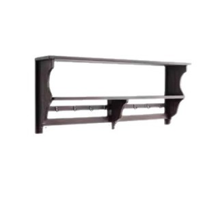 Wooden Wall Mounted <b>Storage</b> <b>Rack</b> With Hooks For <b>Kitchen</b> Home Use Solid Wood Rectangle Lacquered Punch Free Qx 1212 - Product Image 2
