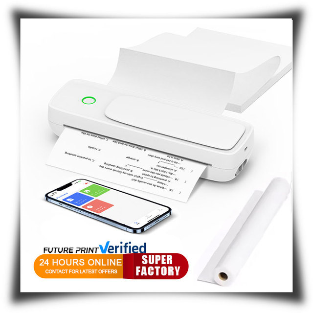 A81 Portable  A4 Printer Blue-tooth Wireless No Ink Mini Travel Printer Thermal A4 Printer