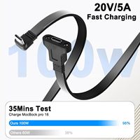 Cable USB 3.1 Tipo C Macho a Hembra de 90 Grados, 10 Gbps, Plano, Adaptador USB C, Cable de Extensión, Carga Rápida, Montaje en Panel con Tornillos