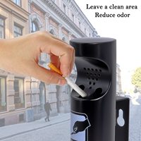 Cendrier mural extérieur rond en acier inoxydable verrouillable pour cigarettes et cigares – Élimination des mégots