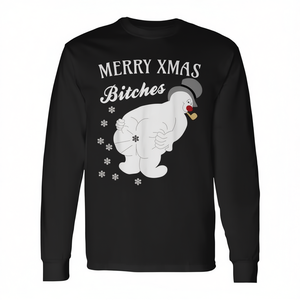 Camiseta de Manga Larga con Diseño Navideño de Muñeco de Nieve Divertido y Copos de Nieve que Reventan, Promocional - Product Image 2