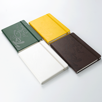 Bloc-notes de journal à couverture rigide en cuir PU A5 avec logo de gaufrage en relief et service d'impression de cahier de journal d'affaires à bande élastique