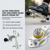 Patins à roulettes à quatre roues avec support de lame CNC, double rangée, en aluminium 6061, coque en cuir de vachette, caoutchouc, professionnel pour le freestyle