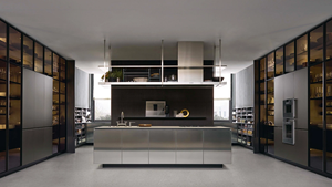 Meuble de cuisine moderne Song Design avec porte en verre, panneau MDF, finition brillante, garantie 5 ans, taille/couleur personnalisables pour hôtel - Product Image 5