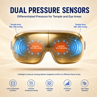 Masseur oculaire intelligent à compression d'air et vibrations, rechargeable, avec lumière rouge pour hommes, femmes et personnes âgées