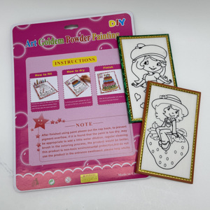 Vendita calda di arte creativa Goldem <span class=keywords><strong>pittura</strong></span> a polvere per bambini di colore della sabbia giocattolo di carta Set di <span class=keywords><strong>pittura</strong></span> con logo personalizzato - Product Image 4