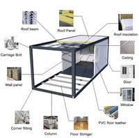 Kit d'installation de maison préfabriquée en conteneur à plancher en oxyde de magnésium pour projets de camping panoramique, de parcs de maisons mobiles et de stations de glamping