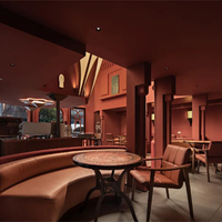 Café-bar élégant à éclairage LED moderne et simple pour café, boutique, présentoir de comptoir pour café, présentation et pâtisserie