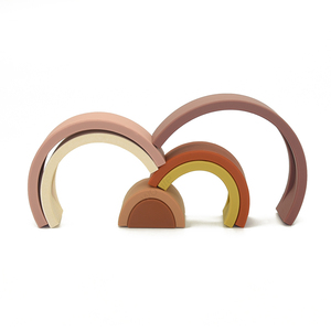 <span class=keywords><strong>Jeux</strong></span> éducatifs populaires en Silicone arc-en-ciel blocs d'empilage enfants Montessori bébé jouets d'apprentissage Montessori - Product Image 6