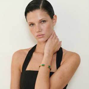 <span class=keywords><strong>Bracciale</strong></span> Aperto da <span class=keywords><strong>Donna</strong></span> Mchic 4109 in Acciaio Inossidabile di Alta Qualità Placcato Oro PVD 18K con Occhio di Gatto, Bracciali Colorati alla Moda - Product Image 4