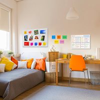 Tableau magnétique lavable UCI UniFelt pour le suivi des habitudes, bloc-notes réutilisable effaçable à sec, design Art Déco, pour la maison, la salle de classe, l'horaire quotidien
