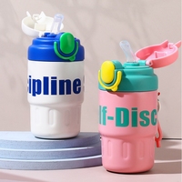 Termo de Acero Inoxidable Md224 para Niñas, 450 ml, Lindas Botellas de Agua con Dibujos Animados para Bebés y Niños, Taza Escolar Portátil para Niños