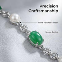 Bracelets en argent 925 polyvalents et tendance, perles naturelles, argent sterling, maillons, malachite, pierres précieuses, bracelet en perles d'eau douce, bijoux