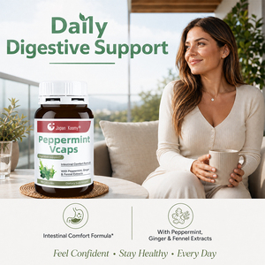 Gélules alimentaires Shecome aux huiles de gingembre et de fenouil – Complément pour le soutien digestif des adultes – 90 capsules de menthe poivrée - Product Image 3