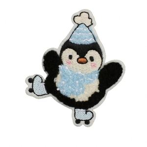 Patch brodé thermocollant mignon de pingouin de dessin animé pour la décoration des vêtements d'enfants - Product Image 5