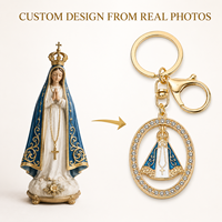 Porte-clés en strass, porte-clés personnalisé avec photo, porte-clés en métal personnalisé, souvenir religieux, cadeau OEM