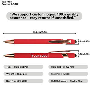 ปากกาสไตลัสอลูมิเนียมสีโรสโกลด์ราคาประหยัด พร้อมหัวปากกาแบบลูกกลิ้ง ยางสัมผัสนุ่ม รองรับหน้าจอสัมผัส  สกรีนโลโก้ได้ สำหรับโทรศัพท์มือถือและสำนักงาน - Product Image 2