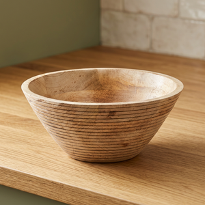 Cuencos Grandes de Madera Pulida Estilo Vintage Ecológicos para Servir Alimentos, Reutilizables y Aptos para Lavavajillas, Ideales para Fideos y Pasta - Product Image 1
