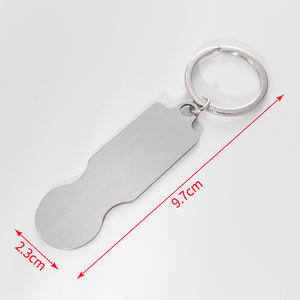 शॉपिंग कार्ट सिक्का कीचेन स्टेनलेस स्टील खाली सुपरमार्केट बढ़ावा लेजर लोगो यूरोपीय ट्रोली सिक्का कीचेन - Product Image 4