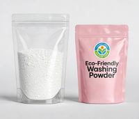 Sac en plastique pour poudre à laver de 5 kg, conception et estampage personnalisés, emballage en plastique métallique avec fermetures éclair en PE pour détergent en poudre
