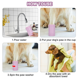 Wholesale Customized Soft Silicone Portable Quickly Automatic Dogs Foot Washer Pet Washing <b>Cup</b> Cleaning Tool Dog Paw Cleaner - Product Image 3