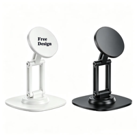 Support de téléphone et tablette de bureau en alliage d'aluminium magnétique puissant N52 personnalisé avec rotation sur 3 axes, support multifonctionnel à bras flexible