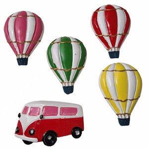 Linda pegatina tridimensional para refrigerador con diseño de autobús y globo aerostático, venta directa de fábrica, pegatina creativa para decoración de refrigerador - Product Image 1