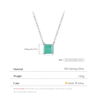 Collier haut de gamme 925 en argent Sterling carré Paraiba Tourmaline lien chaîne Vintage pendentif collier pour femmes déclaration bijoux